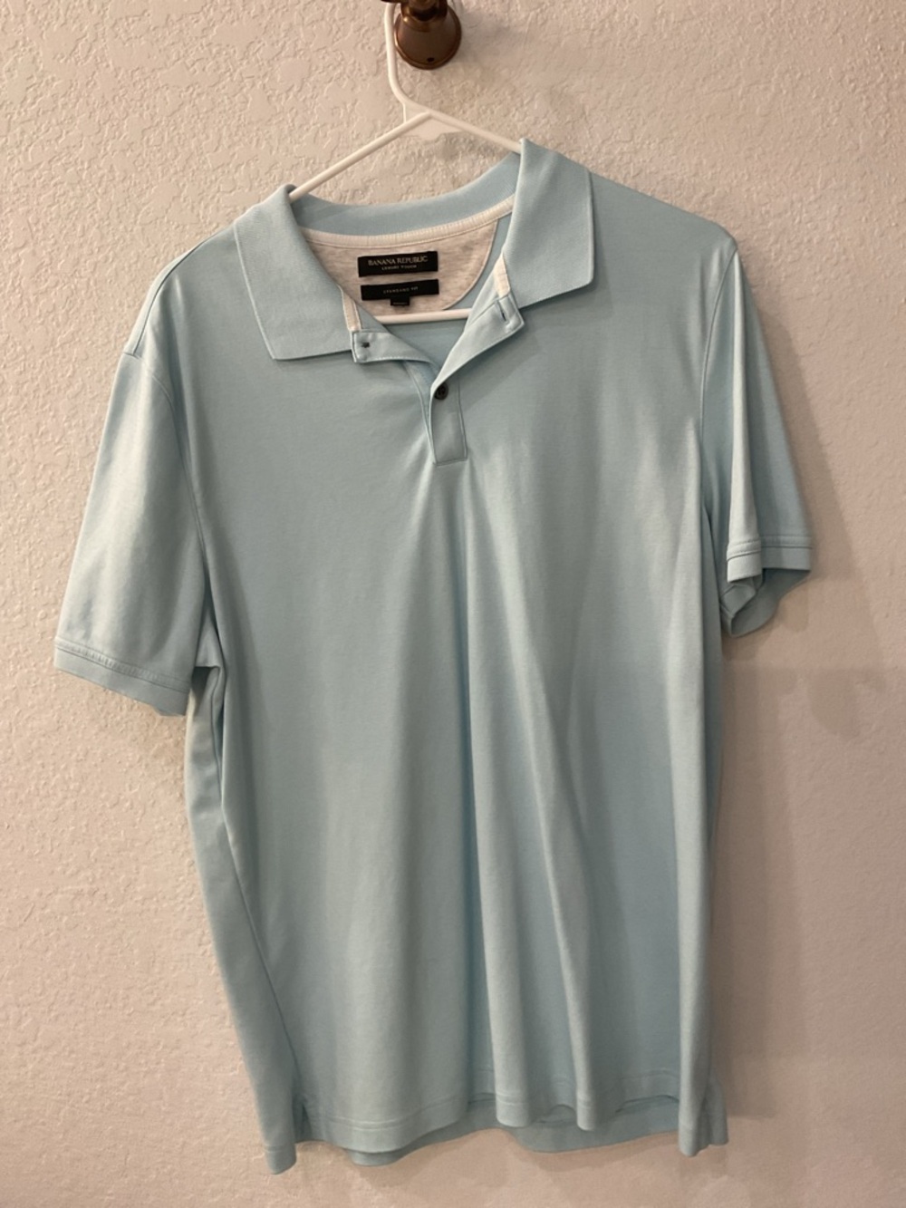 Banana Republic Pale Blue Polo Shirt with Two-Button Placket